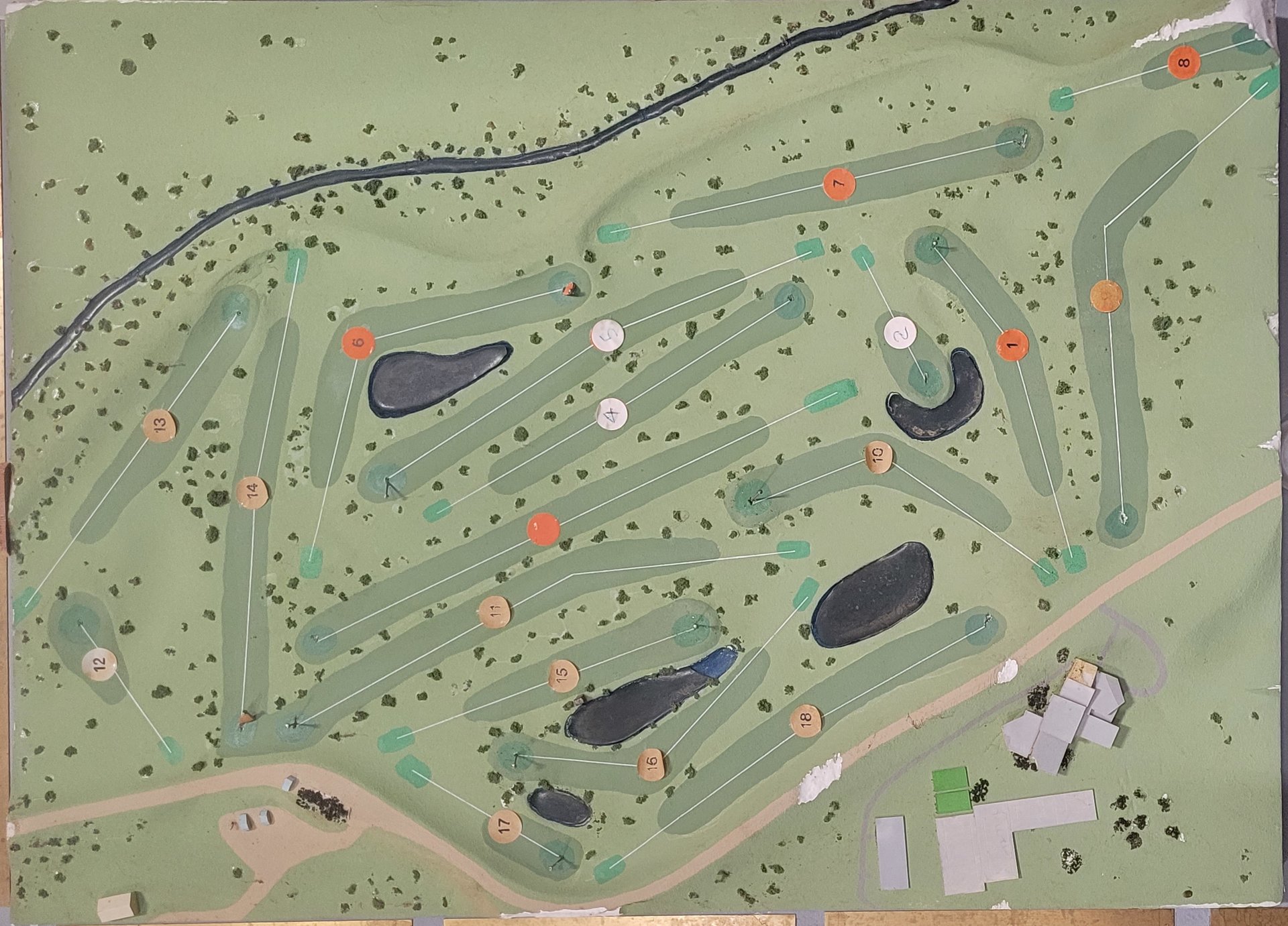 Top-down layout map of the Wentworth Golf Club 18-hole course